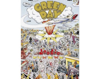 Green Day Dookie albumhoes art print – vintage rockmuziekposter