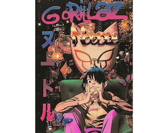 Gorillaz - Plakat z postacią z anime Noodle | Wydruk ścienny z grafiką zespołu