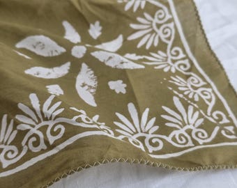 Bandana aus Bio Baumwolle Block Bedruckter Bandana Schal Halstuch Baumwolle Halstuch Hochwertiger, Winter Schal, Einzigartiges Design, Boho Bandana