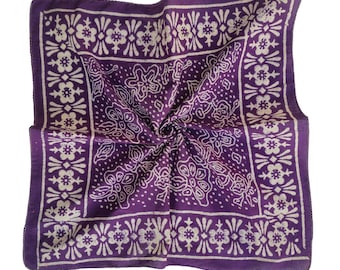 Organic Cotton Bandana Scarf: Hand Block Print Paisley Design