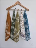 Set of 5 Hand Block Printed Bandanas – Cotton Bandana, Summer Hair Accessory, Boho Head Scarf, Neck Wrap, Eco-Friendly Gift | 100% Cotton |
