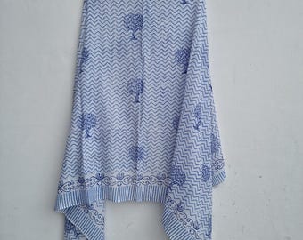 Bohemian Pareo Wrap Block Printed Sarong Neck Head Wrap Beach Cover up Pareo Scarf Women Swim Cover Up Sarong Summer Pareo Gift for Her