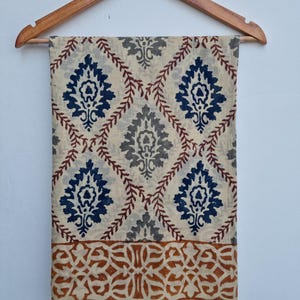 Pareo de algodón estampado a mano: pareo de playa, bufanda, chal
