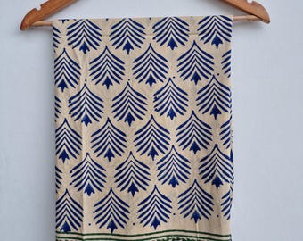 Floral Hand Block Printed Cotton Sarong: Boho Beach Cover-Up