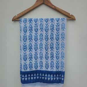 Hand Block Print Cotton Sarong: Purple Floral Beach Wrap
