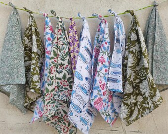 Assorted Napkin Set, 20 Pack Of Hand Block Printed Napkins, Bohemian Napkin, Mix and Match Cotton Table Napkins Handmade Indian Napkins