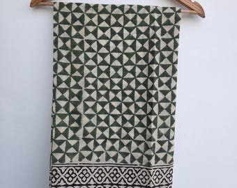Hand Block Print Cotton Sarong: Purple Floral Beach Wrap