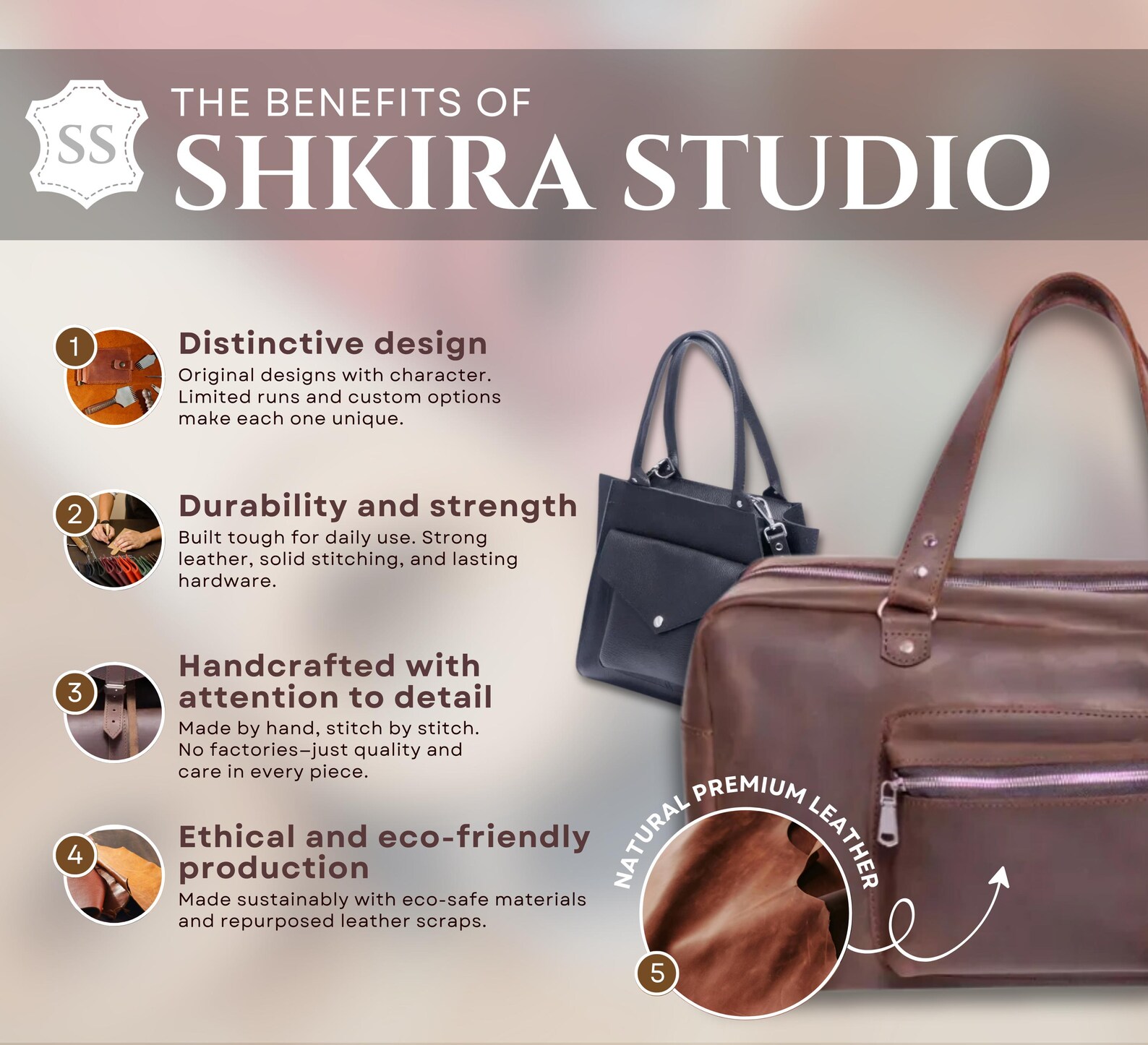 Leather Work Rucksack, Women Everyday Backpack Purse, Stylish College ...