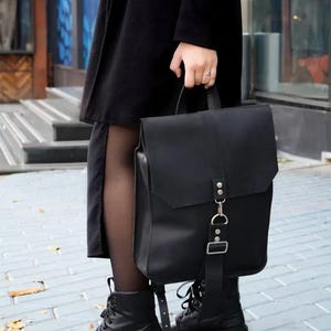 Brown Leather Backpack for Women as Work Backpack for Daily Commute and ...