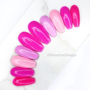 Handmade High Quality Press on Nails in Pink Fix