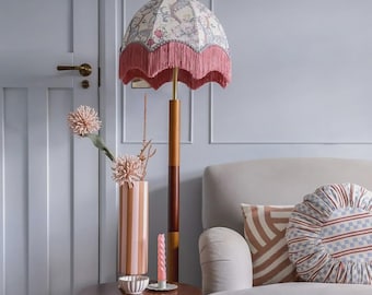 William Morris Golden Lily (Dove) Fringed Lampshade | Art Deco Style, Handmade in England