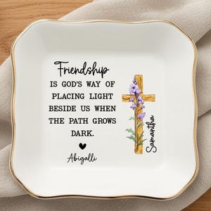 Personalized Christian Friend Gift, Scripture Jewelry Dish for Best Friend, Religious Trinket Tray for Women, Custom Bible Verse Ring Dish