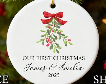 First Christmas Together Ornament, Personalized Our First Christmas Together Christmas Ornament Gifts New Couple First Christmas Keepsake