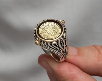 Handmade 925 Sterling Silver Signet Ring: Prophet Suleiman Ottoman Design, Unisex Islamic Jewelry, Solomon Of Seal Ring, Gift For Him
