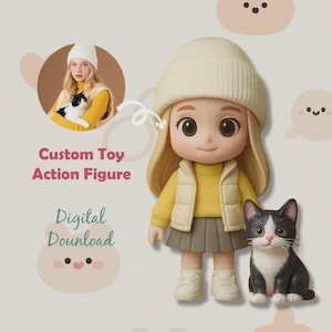 Personalized  3d Figurine From Your Photo, 1 Person and 1 Pet, Personalized Gift for Her, Gift for Him, Couple, Anniversary, Birthday