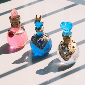 Enchanted Mana Potion Bottle: Crystal Topper Fantasy Decor