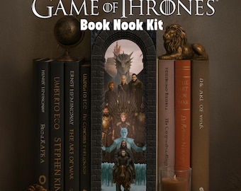 Rincón de libros digital de Juego de Tronos / Kit de diorama imprimible / Decoración de estantería PDF