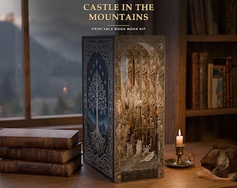 Castillo en las montañas LORT - Rincón de lectura de dioramas digitales - Imprimible