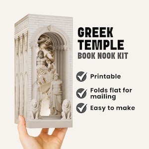 DIY Greek Temple Book Nook Printable | Folds Flat for Mailing