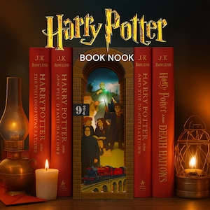 Harry otter Book Nook Printable | Folds Flat for Mailing