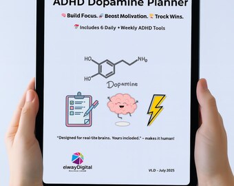 ADHD Dopamine Planner | Focus & Motivation Tracker | Canva Printable PDF | Productivity Routine Digital Download