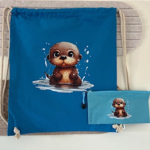 Drawstring backpack with pencil case