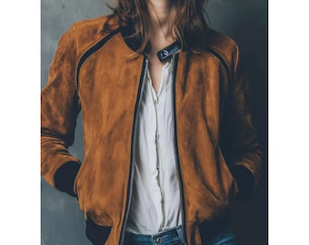 Handmade 70s Suede Leather Jacket: Retro Brown Western Coat