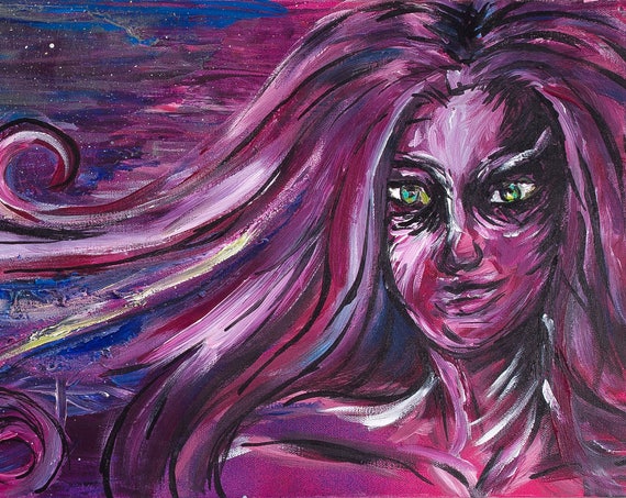 Sirens, 12 x 36 Framed Original Acrylic Painting by Sheila Faye