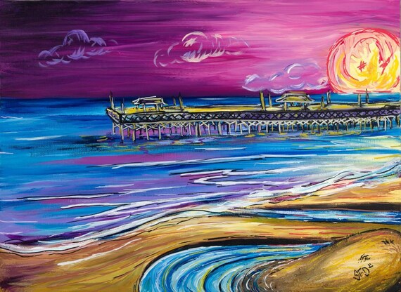 Springmaid Beach Pier 18 x 24 stretched canvas print