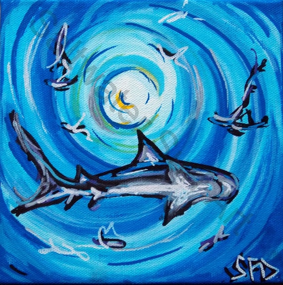 Bimini Sharks 6 x 6 giclee print