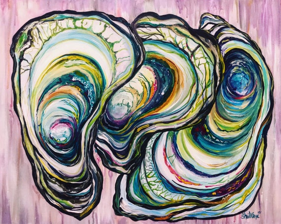 Jazzy Oysters. 16x20 Original Acrylic painting