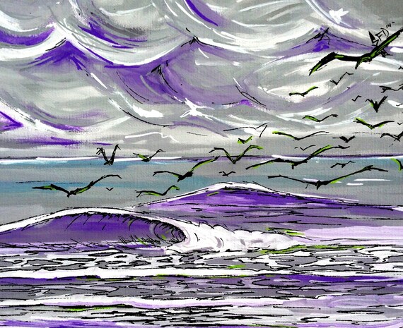 Surf Art Dawn Patrol, 11x14 fine art print Surf Art by Sheila Faye