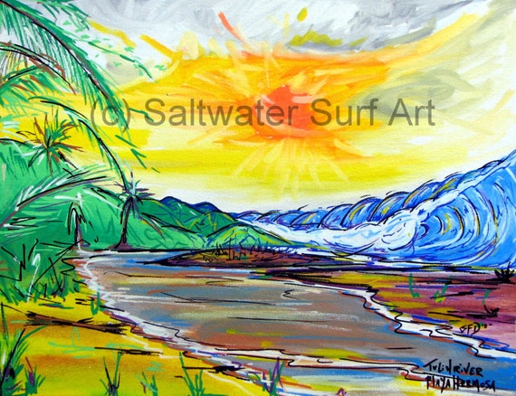 Tulin River, Playa Hermosa , 11 x 14 canvas print