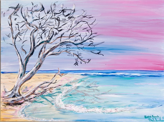 Bahamas Beach, Honey Moon Harbor 18x 24 stretched canvas print