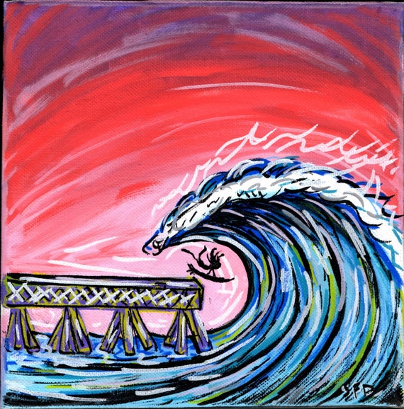 Never Hold Back Surf Art Print 8x8 on fine art paper