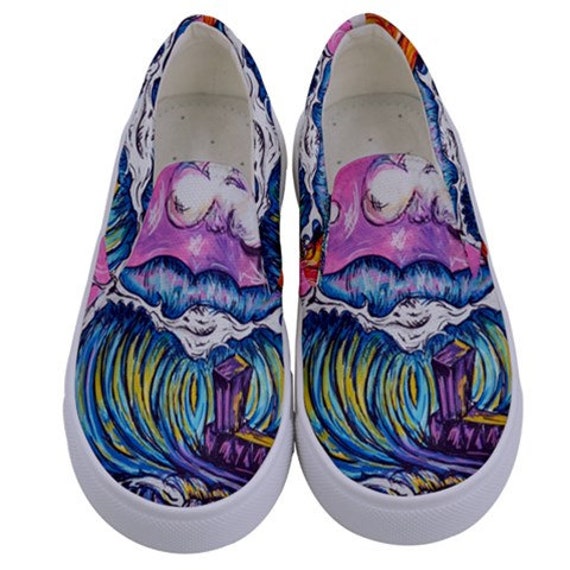 Surf Art Shoes, Garden City, Canvas Slip on Shoes