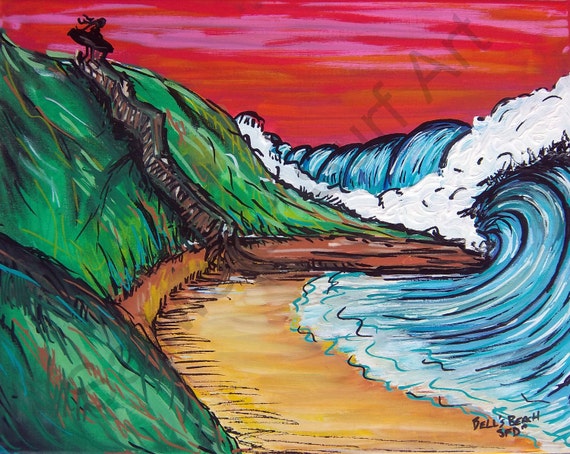 Bells Beach Australia, Giclee Canvas Print 11x14