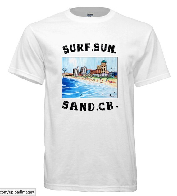 Surf, Sun, Sand, CB. Surfing t-shirt