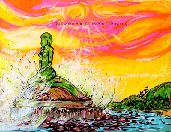 La Sirena Esterillos Mermaid, 11x17 fine art print Mermaid