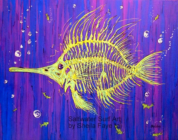 Bonefish, 16x20 Giclee canvas print by Sheila Faye