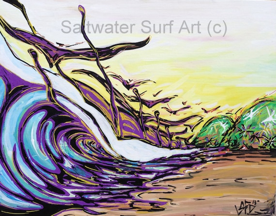 Surf Art Just Cruising, Costa Rica Surf Art 11x14 giclee