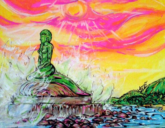 La Sirena, The Esterillos, Costa Rica mermaid statue 11x14 fine art print