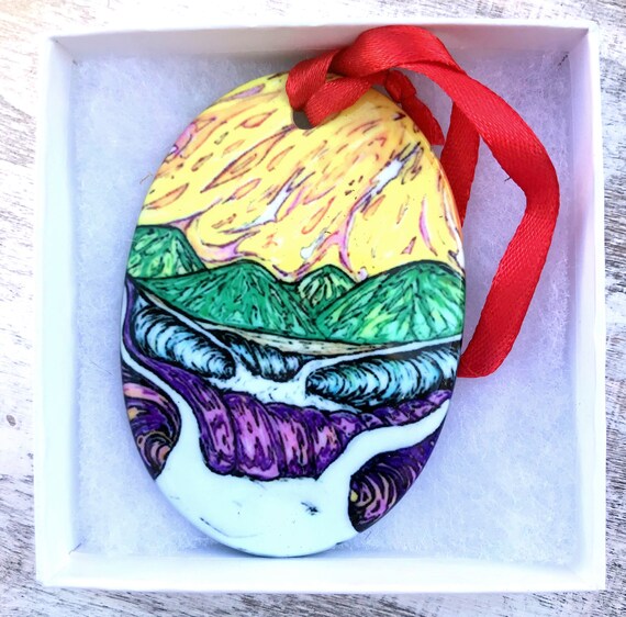 Surfing Waves Christmas Ornament
