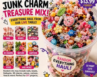 800ml Random Junk Charm Treasure Mix, Case Charms, DIY Craft Supplies