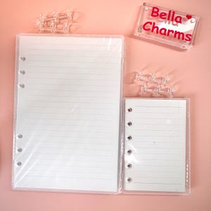 Transparent Acrylic A7 A5 Refillable Notebook, Clear DIY Binder Journal with Replaceable Paper Inserts for Planning & Journaling