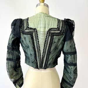 1880s Silk Beaded Corset Top