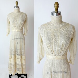 Antique 1900s Hand Embroidery Lawn Linen Dress - Etsy