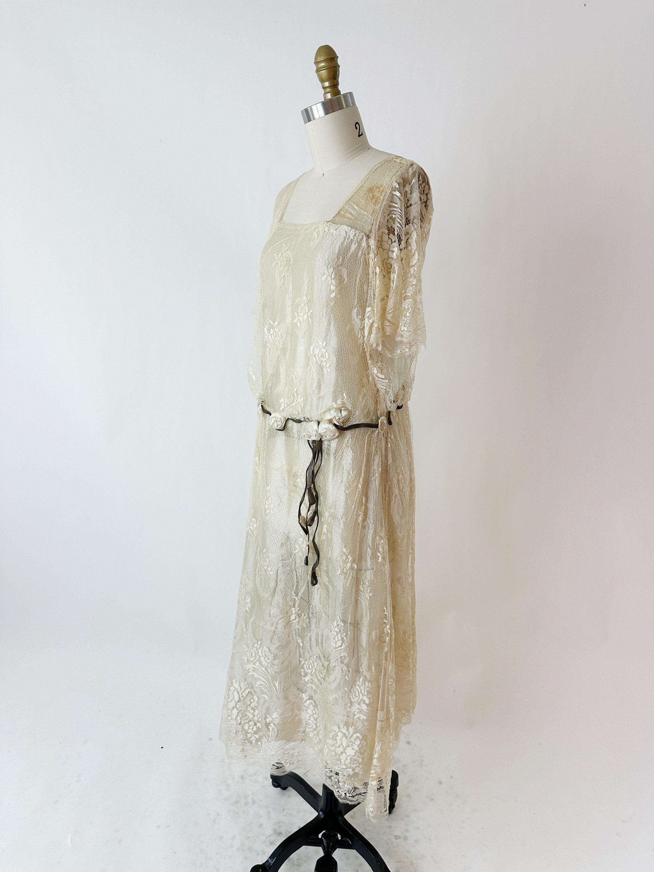 1920s Fine White Lace Flapper Dress - Etsy Canada
