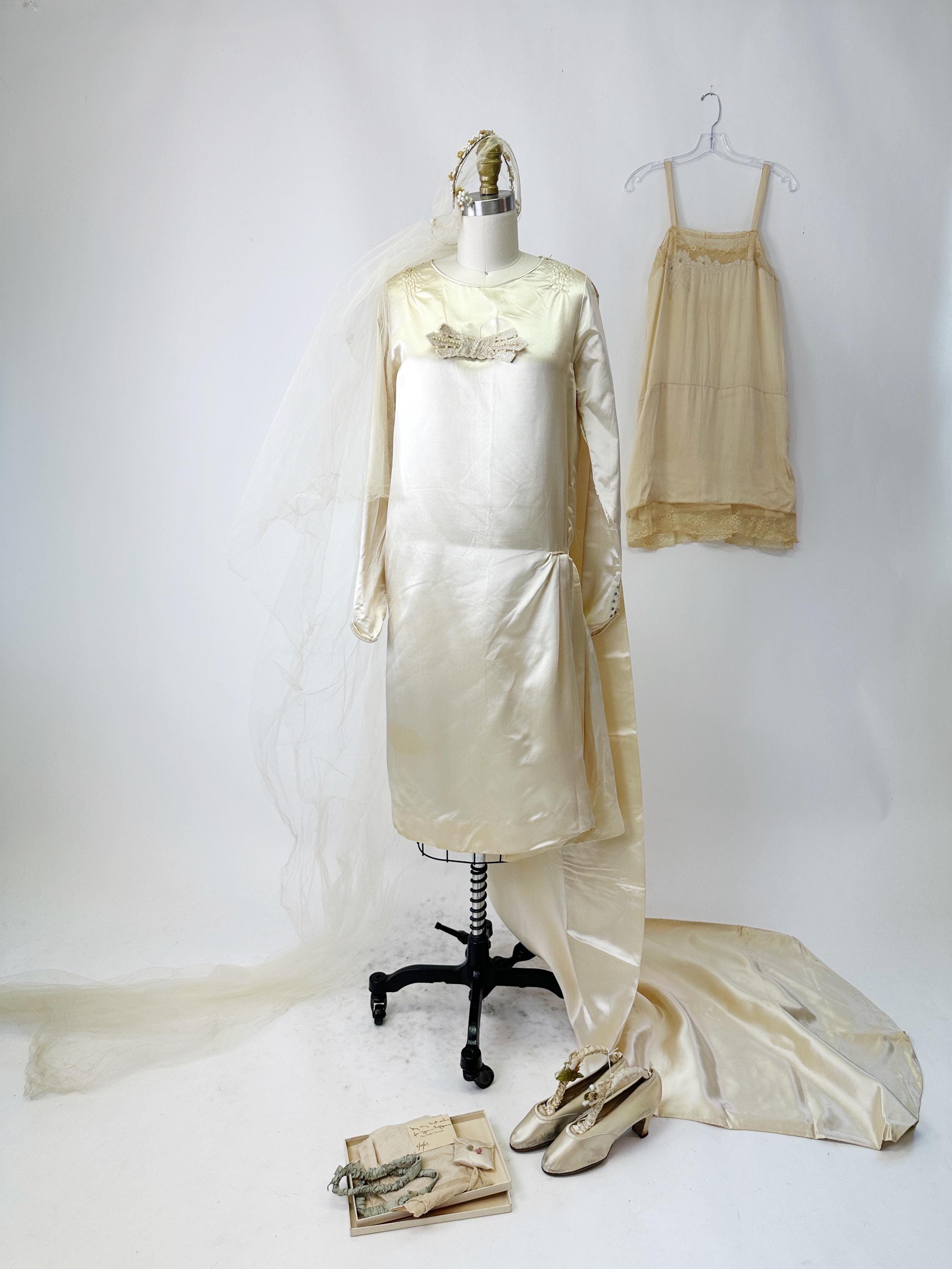 blue dress for baby girl 1920s White Beaded Sequin Stella Flapper Dress main image 1