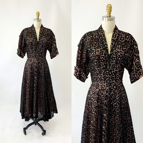 1950s Lace Cocktail Dress